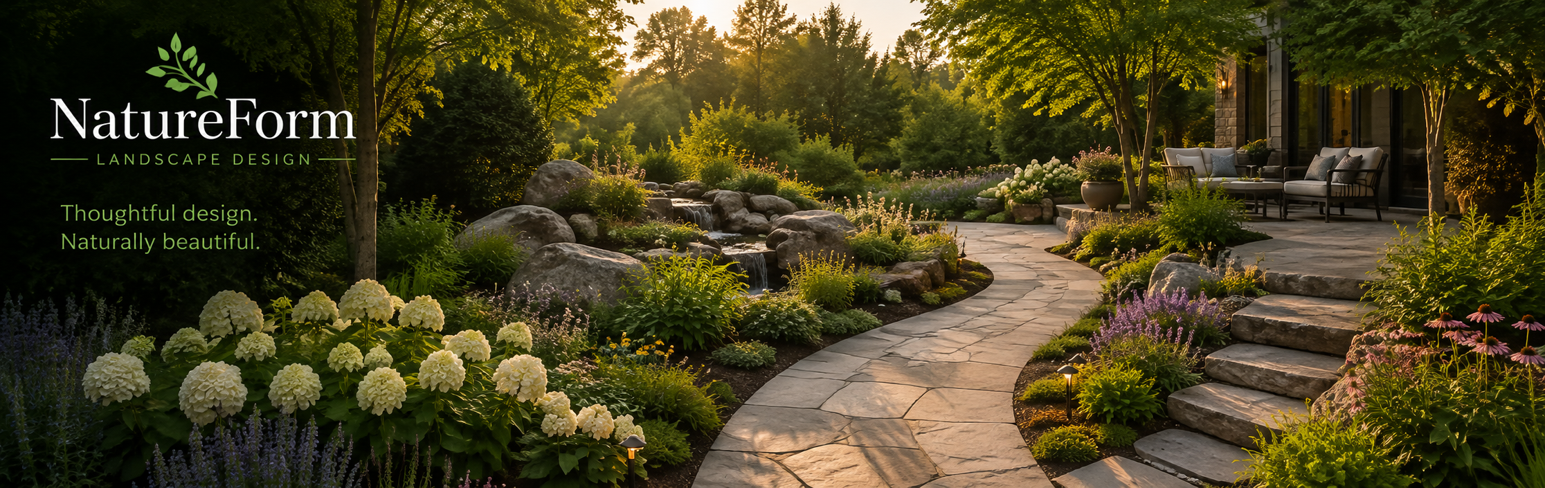 NatureForm landscape design with a beautifully planned garden and natural planting